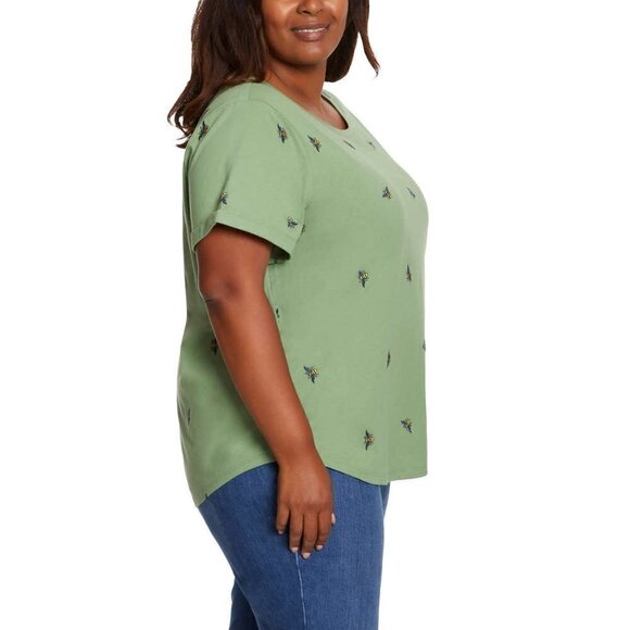 NWT Vintage America Bees Embroidered Relaxed Fit Tee Cotton T-Shirt - Picture 5 of 7